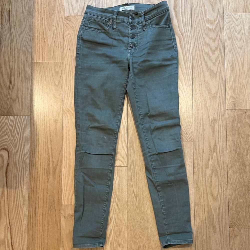 Madewell High Rise Women Jeans in Olive Green